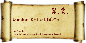 Wunder Krisztián névjegykártya